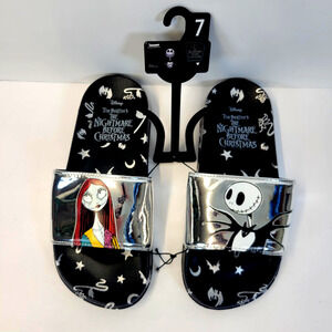 Ground Up Sandals Shoes Womens Size 7 Silver Nightmare Christmas Jack Sally New